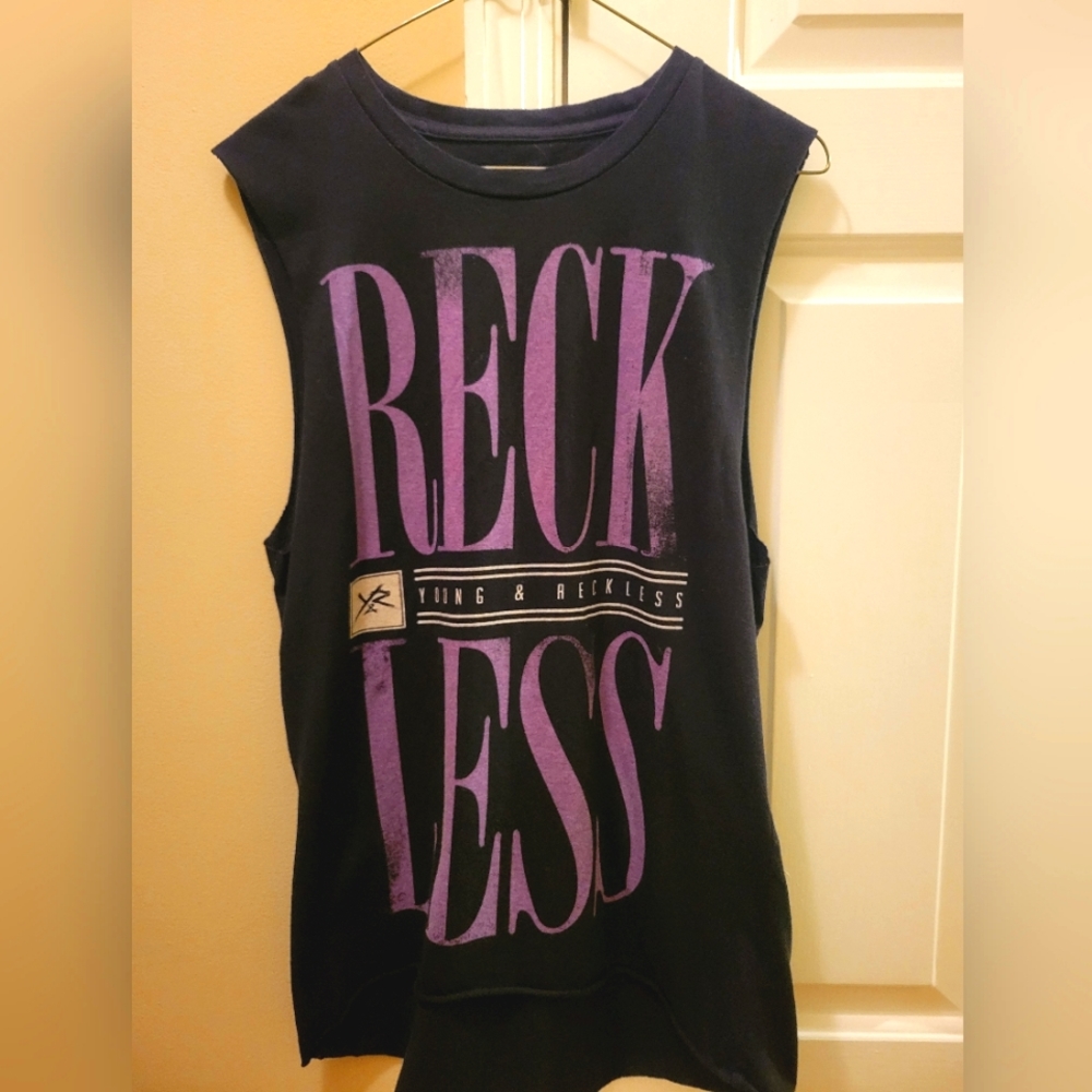 Young & Reckless Women's Cut Off Tank Top, Medium